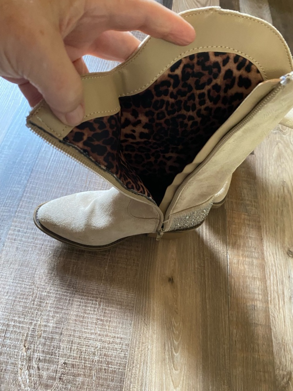 Madden Girl Cream Rhinestone Western Boots - Picture 6 of 7
